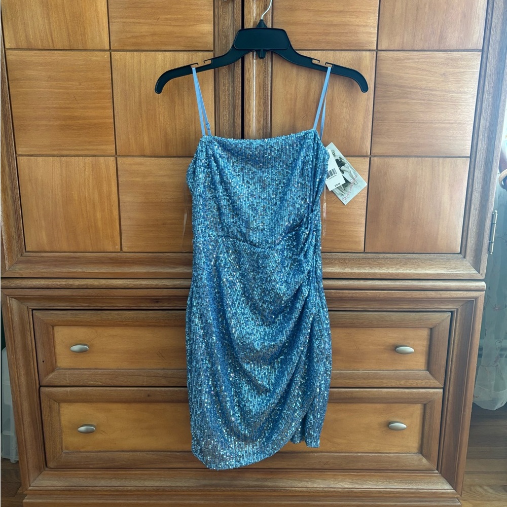 Light blue mini sequins thin straps